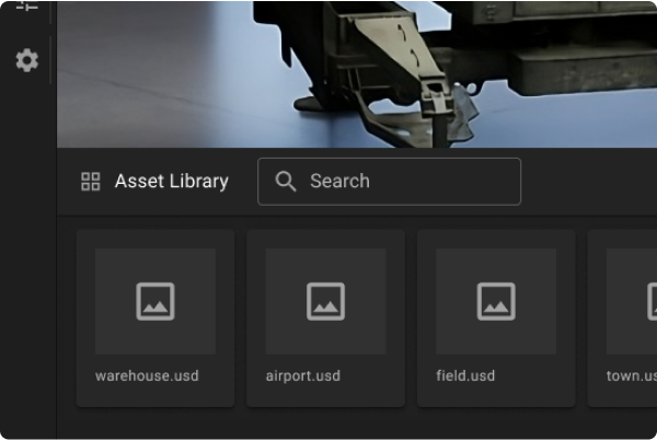 Closeup of the Asset Library in SpatialCore highlighting the "no-code" toolsets we have available